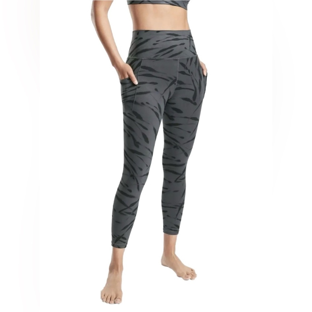Athleta Charcoal Patterned Leggings